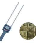 Portable Hay Moisture Meter With Probe Quick Accurate Digital Readout Today For Farms Keeps Hay In Check To Prevent Mold Spoilage And Quality Degradation, blue handheld with twin metal probes