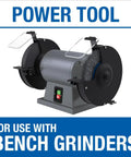 Bench grinder with 10 Inch Crimped Wire Wheel For Bench Grinders With Two Inch, Half Inch, And Five Eighths Inch Arbor Options, 3600 RPM