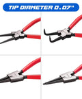 4 Piece Snap Ring Pliers Set With 7 Inch Internal And External Circlip Pliers Heavy Duty Straight And Bent Jaw Retaining Ring Pliers