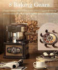 Automatic Home Brew Coffee Bean Roaster 700W 150g Capacity With 3 Roasting Modes And 8 Levels Barista Ready Built In Smoke Remover Bean Shell Separation System Easy To Use For Fresh Roasted Coffee At Home on a table with coffee and dessert