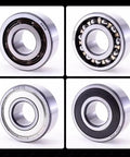 Heavy Duty Double Row Angular Contact Ball Bearings showing various angles and shielded seals for radial and axial loads.