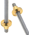 Heavy Duty T8 Lead Screw Kit Featuring Two 8mm Full Thread Rods Spanning Ninety Centimeters Plus Sturdy Brass Nuts.