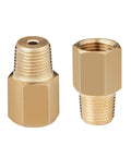 1/8 BSPT Male To 1/8-27 NPT Female Brass Thread Adapter For Pressure Gauge Sensor 2 Pack High Temperature Resistant