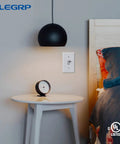 Room with a bed and side table featuring a 3 Way Toggle Light Switch 15 Amp 120 Volt In Wall On Off Replacement Self Grounding Residential And Commercial Grade UL Listed Glossy White Pack Of 20