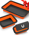 Collapsible Magnetic Parts Tray Set With 3 Foldable Silicone Tool Trays For Bolts Screws Nuts And Small Metal Parts Handy Garage Organizer
