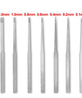Dope Precision Model Scribing Kit With Durable Tungsten Steel Blades For Super Crisp Panel Lines And Sharp Hobby Cutters, seven blades from 0.1mm to 2mm
