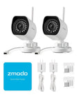 Outdoor Wireless Security Camera System 2 Pack 1080p Full HD Night Vision WiFi IP Cameras For Home Indoor Outdoor Use Plug In Works With Alexa