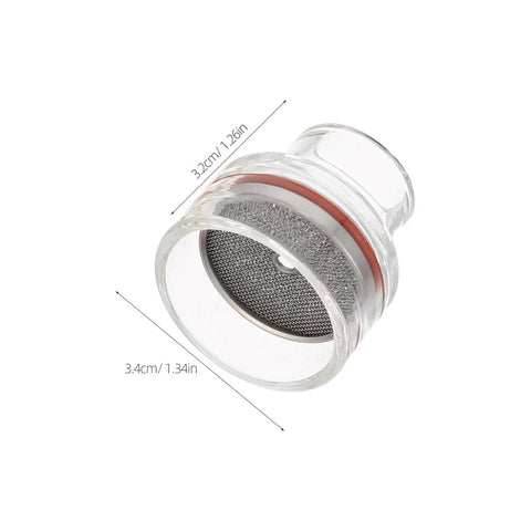 Heavy Duty KJHBV Tig Welding Glass Nozzle With Copper Gas Lens And Washer Ring For Wp-17 18 26 Torch Tips showing clear glass design with red rubber ring.