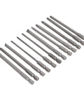 Rock Solid 12Pcs Screwdriver Bit Set With S2 Alloy Steel Phillips And Slotted Tips For Power Drills Manual Tools Heavy Duty Hardware Precision Bits, 100mm