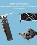 External GPU Dock For Laptops Featuring Heavy Duty Metal Frame And Real PCIe 4.0 Support with multiple PCIE cards included.