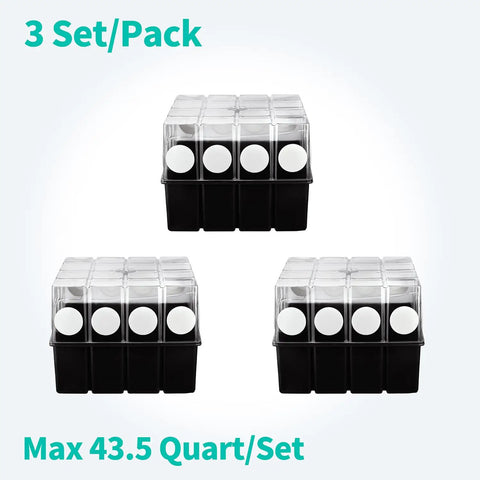 Three Set Mushroom Grow Kit Monotub With Filter Disks 43.5 Quart Vegetable Planting Tray Mini Greenhouse Germination Box
