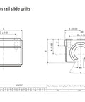 Technical drawing of Beefy Linear Rail Kit With 1000mm Rails And Four SBR16UU Slider Blocks, dimensions labeled