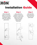 Installation guide steps for Heavy Duty 4X16 Inch Door Push Plate Rock Solid Clear Anodized Aluminum Guard.