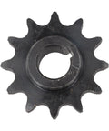 Heavy Duty 12 Tooth Steel Sprocket With 5/8 Bore For #40 #41 #420 Roller Chains On Motorcycles And Go Karts top view.