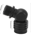 Black diving regulator adapter with 110 degree swivel, 40mm height, for second stage connector ensuring slick air flow in scuba setups.