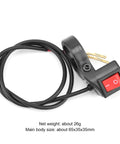 Handlebar Headlight On Off Push Button Switch For Motorcycles And Electric Bikes, Easy Fit Refitting Part, black and red
