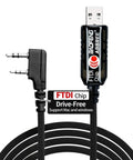FTDI USB Programming Cable For Ham Radio With Original FTDI Chip Nylon Braided USB Lead Plug And Play With UV 5R BF F8HP UV 5G Plus