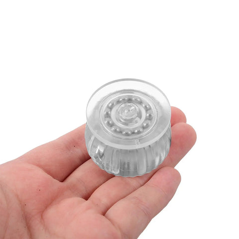 Caster Wheels Replacement for Furniture and Cabinets, Silent Mobility in hand, clear material, compact design, ideal for drawers.