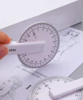 Hand holding 360 Degree Rotating Quilting Ruler With Scaled Roller Wheel For Precise Pattern Making And Angle Measurement