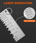 stainless steel thickness gauge with laser engraving, clear markings for accurate metal sheet measurement