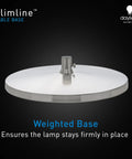 Non Slip Freestanding Desk Lamp Base For Slimline Models, Brushed Steel Finish, Rock Solid Stability, Weighted Base Top View