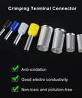 400 Piece Wire Ferrule Terminal Kit With Silver Plated Copper Ferrules Crimp Connectors Insulated Cord Pin Ends And Sleeves
