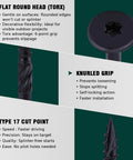 Heavy Duty 14 X 2 Inch Structural Deck Lag Screws With Epoxy Coating, Rust Resistant Black Finish, Torx T30 Drive Bit Included