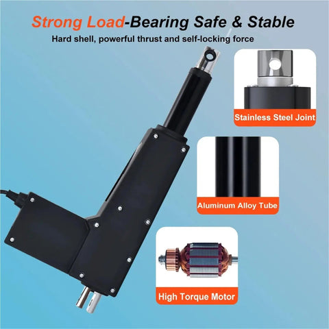 Heavy Duty Electric Linear Actuator 8000N 12V 24V Lift With 50mm To 1000mm Stroke 5 To 40mm Per Second Speed Telescopic Push Rod Industrial Automation Motor