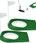 Indoor Golf Putting Green Set With 2 Cups And Flags, Easy Setup Practice Aids For Home Office Or Outdoor Use, Regulation Hole Cup.