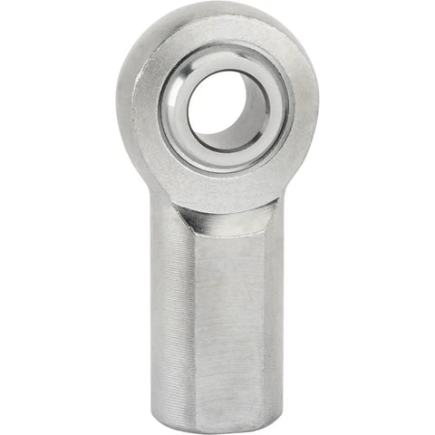 Premium Heavy Duty Right Hand Female Carbon Steel Heim Joint Rod End Featuring Teflon Kevlar Self Lubricating Race close-up view.