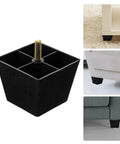 8 Pack Square Couch Legs With Threaded Adjustable Feet For Sofas Cabinets And Office Furniture Easy Screw In Metal And Plastic Leveling Pads