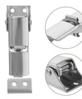 Heavy Duty Adjustable Toggle Latch Set Stainless Steel Shock Resistant Anti Sdraw Lock Clasp Mirror Polished Fastener mounted on surface.