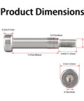 Five Pack Stainless Steel Hex Socket Shoulder Bolts 8mm Shoulder Diameter M6 Thread 40mm Long Built Tough Rust Resistant With Smooth Finish Durable Machine Screws For Automotive And Industrial Use shown with dimensions.