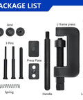 Amazon Thsakzo 13-Piece motorcycle chain breaker set with C-frame press, handle, pins, and plates in black