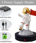 Wireless Motorized Rotating Display Stand With Remote Control And Rechargeable Turntable Kit showing astronaut figure on rotating base.