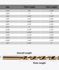 Diagram of Cobalt Drill Bit Set M35 HSS 13 Piece One Sixteenth Inch To One Quarter Inch Twist Bits for size and length details.