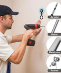 Solid Magnetic Stud Finder With Two Braided Lanyards, Heavy Duty Wall Scanner detecting AC wire and rebar during drilling.
