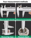 Classic Stainless Steel Vernier Caliper Featuring Hella Smooth Sliding Motion Built Tough For Industrial Mechanics Jewelry Crafting And Professional Workshop Tasks Rock Solid Precision Guaranteed measuring outer and inner diameters, steps, and depth