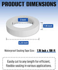 No Spill Leakproof Bottle Sealing Tape 1.18In By 108Ft Keeps Liquids In, displayed with product dimensions.