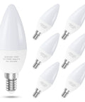 6-Pack E12 LED Candle Light Bulbs 60W Equivalent Non Dimmable Daylight 5000K Type B For Chandeliers And Ceiling Fans No Fuss Install