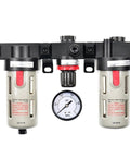 F.R.L Combination Preparation Unit Series With BC2000 Quarter Inch BC3000 Three Eighth Inch BC4000 Half Inch And BC20001 BC30001 BC40001 Color Code BC30001 For Pro Grade Industrial Air Handling, dual filters, pressure gauge