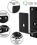 Beefed Up Heavy Duty 2x4 Door Barricade Brackets With Drop Open Steel U Holder, 4mm Steel Construction close-up view