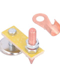Heavy Duty Magnetic Welding Support With Copper Tail Holds 3KG Strong Suction For Mechanical Repair And Ground Clamps  close-up view with copper components.