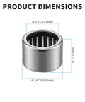 High Performance RC081208 Needle Roller Bearing Five Pack dimensions 12.7mm bore and 19.05mm outer diameter visible.