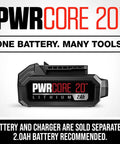 PWRCore 20 Brushless 20V Jobsite Blower With 110 CFM At 180 MPH Tool Only Battery And Charger Not Included. One battery for many tools.