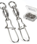 Duo Lock Snap Swivels Heavy Duty Stainless Barrel Swivels For Saltwater And Freshwater Fishing 25 Pack 26.4 Lbs Rating Copper Body With Solid Rings And Dual Locks, with box