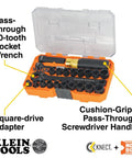 Pass Through Impact Socket Set With Three Eighths Inch Drive And Twenty Eight Piece Kit Featuring SAE And Metric Sockets