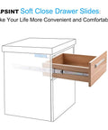 16 Inch Soft Close Drawer Slides, Heavy Duty Side Mount Cabinet Glides With Ball Bearing, 110Lb Capacity attached to cabinet