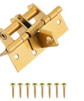 Single Piece Automatic Self Closing Door Hinge With Precise Positioning For 90 Degree Openings Integrated Spring Hinge Closer And Stopper In Gold Finish
