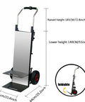 Heavy Duty Electric Stair Climbing Hand Truck With Powerful 30Ah Battery And Semi Precision Bearings For Rough Jobs measuring 185cm tall.